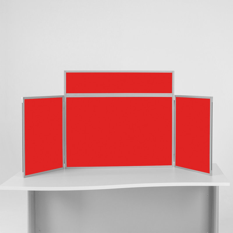 Free-Standing Reversible Bulletin Board 80cm H x 180cm W, Alfa Red
