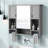 Grey Wall Mounted Bathroom Cabinet - Mirror & Spacious Interior Storage Ample Space
