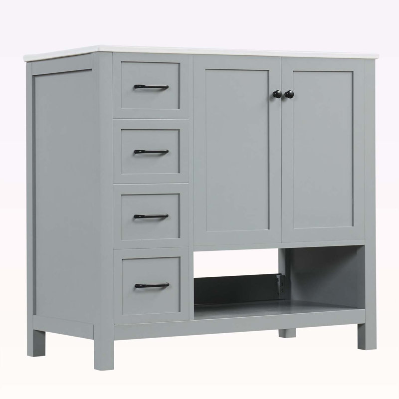 36" Bathroom Vanity with Sink Top, Gray