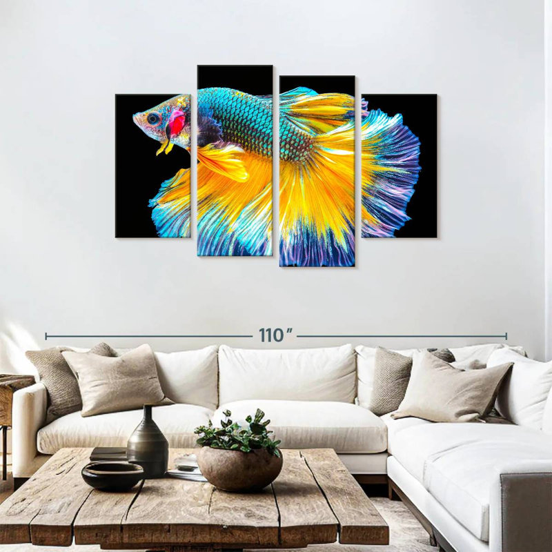 Brampt Multicolored Betta Fish, 48" H x 75" W