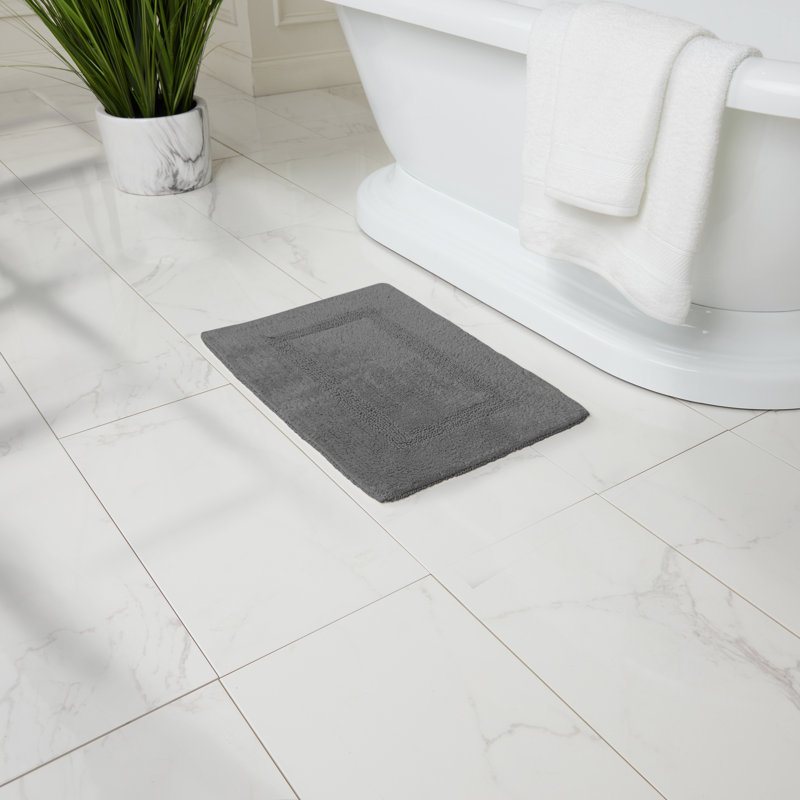 Tapis pour salle de bain Edilio, Gris, L 16 po x L 24 po