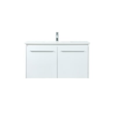 Goodfellow 36"" Wall-Mounted Single Bathroom Vanity Set -  Breakwater Bay, 5D54C7CE12EE4FD9A03C7E2BF4035411