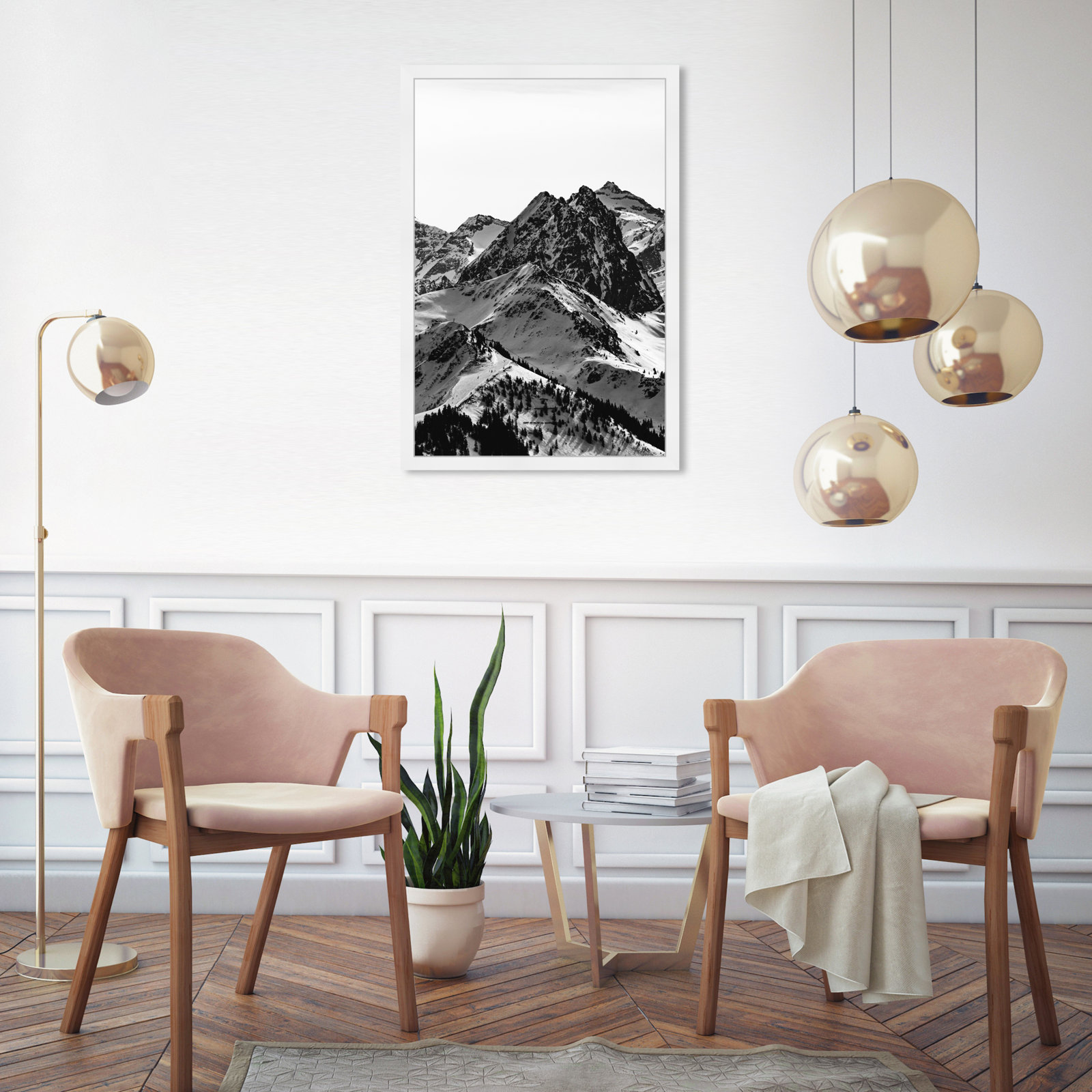 Up The Mountain by Oliver Gal, 32" H x 22" W x 0.5" D, White