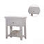 Table de chevet 1 tiroir et tablette inférieure en bois avec finition blanche