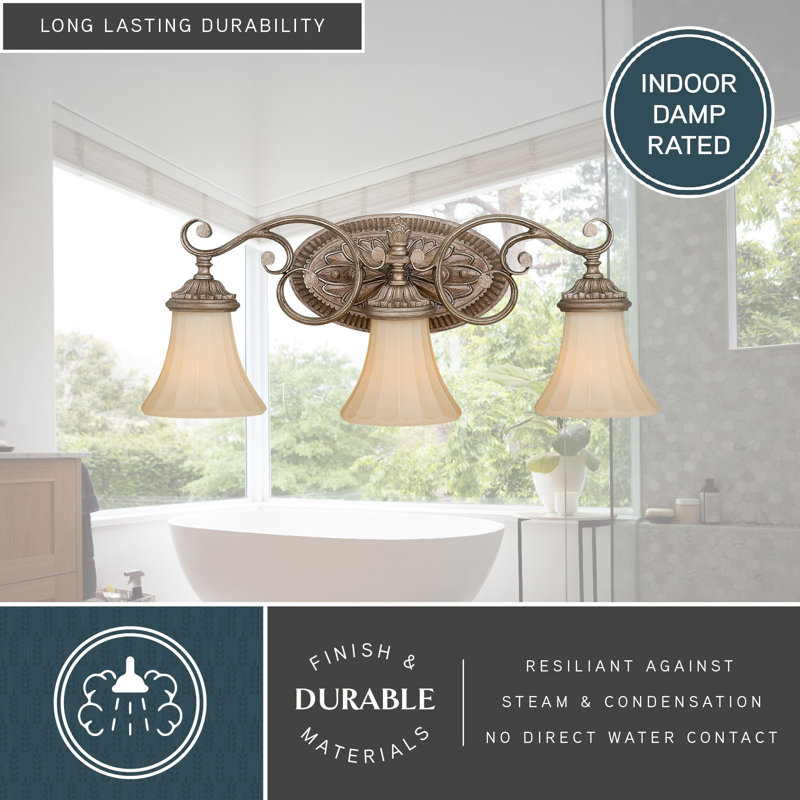 Byrnes 3 - Light Dimmable Vanity Light, French Bronze, Amber Scavo