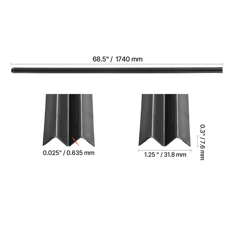 VEVOR Plastic Post Kit / System, 174cm H x 3.2cm W x 0.8cm D, Black