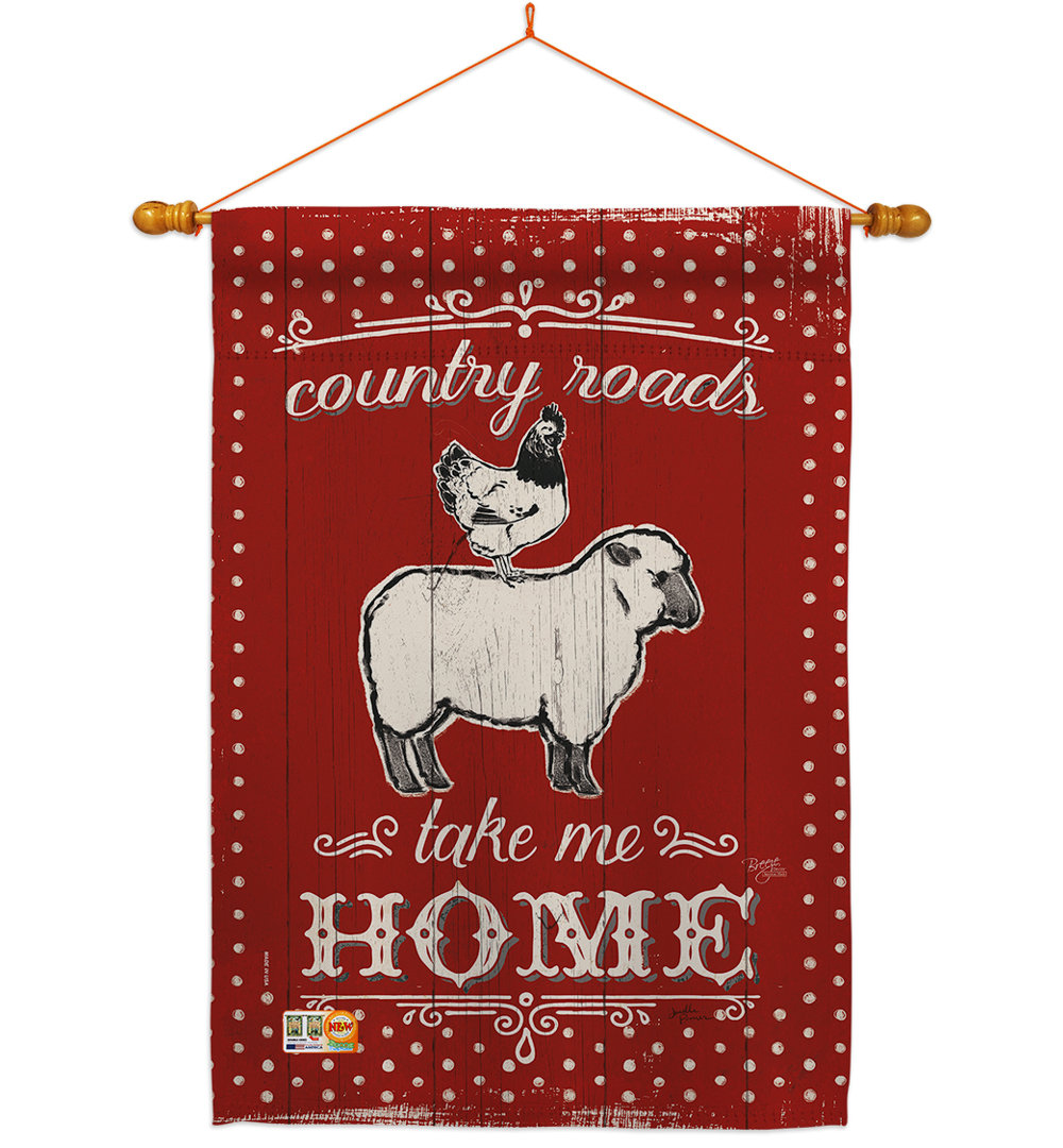 Double Sided 40'' H x 28'' W Polyester Animal Flag Set Breeze Decor