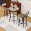 Ensemble de tabourets de bar 3 pièces avec table ronde, tabouret à sièges rembourrés et tablette de rangement-1207537607-1207537606