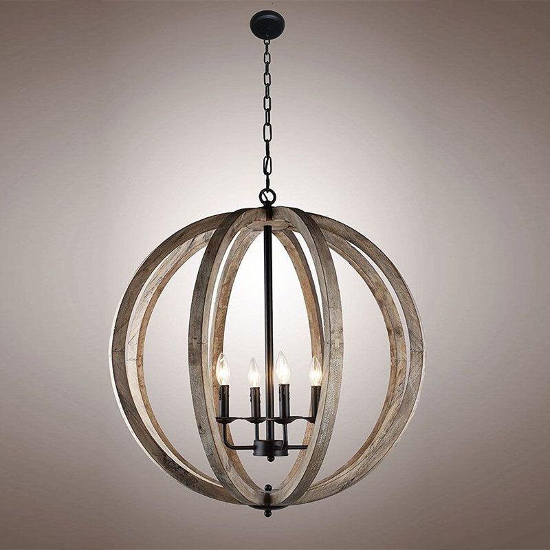 Lustre globe à 4 lumières Benfield, H 30 po x l 29 po x P 29 po