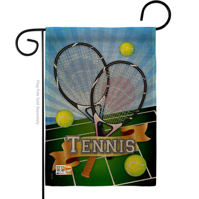 Drapeau de jardin en polyester 18,5 x 13 po Yearby Tennis
