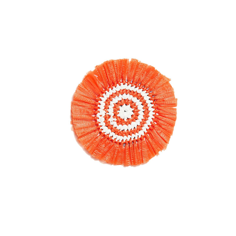 Woven Fringe Coasters, Orange/White