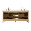 Meuble-lavabo double 72 po en teck miel-314797661-314797651