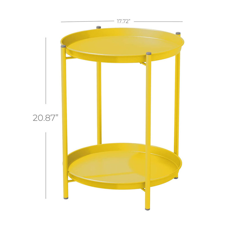 Tray Top End Table, Yellow