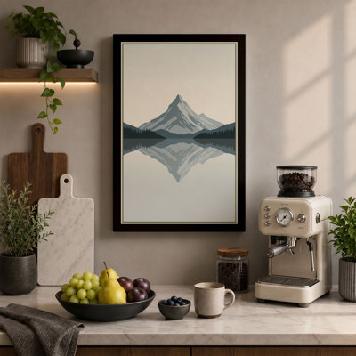 Mountain Reflection Scandinavian - Wrapped Canvas