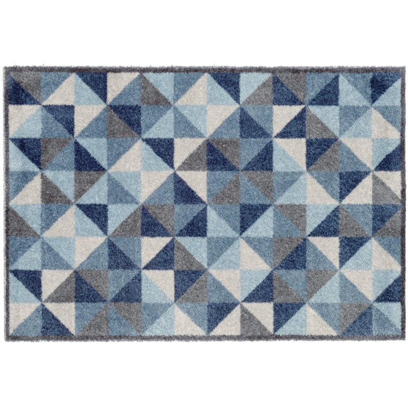 Lanny Blush Kitchen Mat, 0.8cm H x 67cm W x 100cm L, Blue