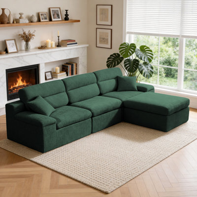 Canapés en forme de L peu encombrants, tissu chenille, style moderne pour la maison