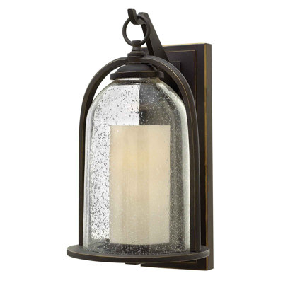 Totnes Oil Rubbed Bronze Seeded Glass Outdoor Wall Lantern