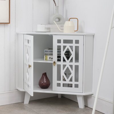 Ashkan 2-Door Corner Accent Cabinet