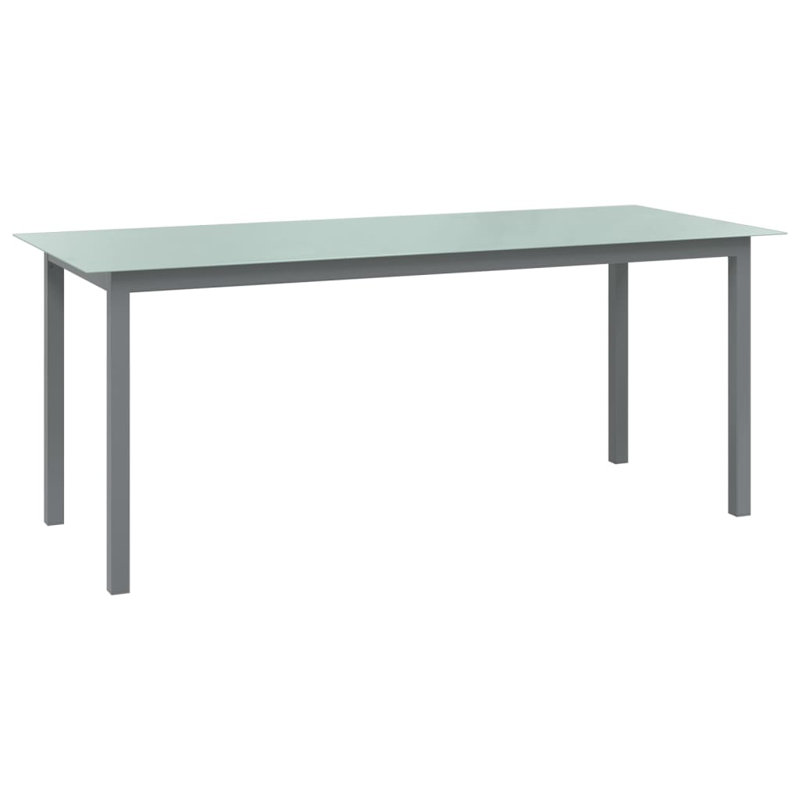 Faizon Rectangular Metal Outdoor Dining Table , cm W 90cm cm D, Light Grey, 74cm H x 190cm W x 90cm D