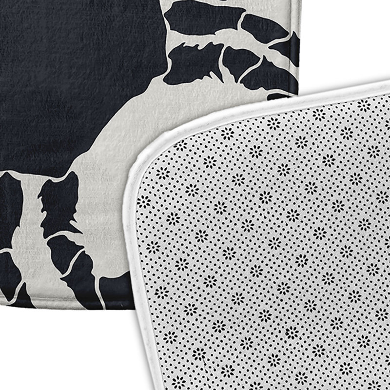 Tapis de bain Crab Dip, L 21 po x L 34 po, Noir