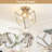 Brushed Nickel Flush Mount Ceiling Light, Multi-directional Geometric Light Fixtures Ceiling Mount, Modern Metal Frame Kitchen Foyer Lights With E26 Base For Farmhouse Living Room Hallway Porch