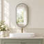 Ayyat 80 × 42 cm Oval Bathroom Mirror Cabinet, Matte Black, 1 Door with 3 Shelves