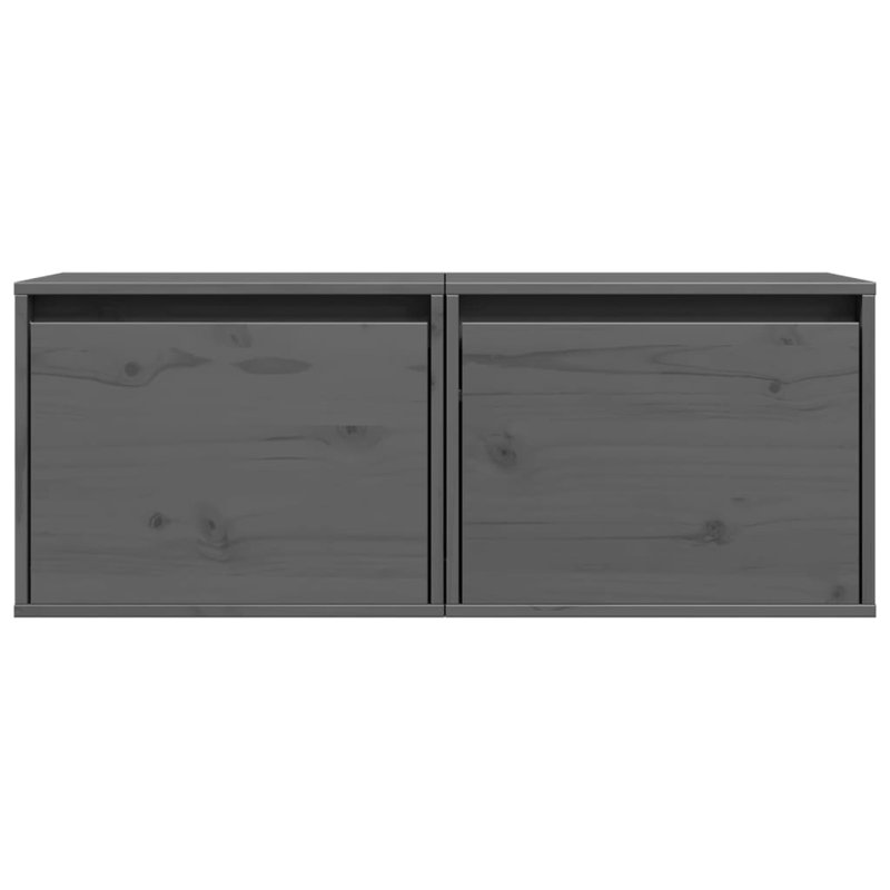Gesell Pine Solid Wood Floating Shelf, Grey, 35cm H x 45cm W x 30cm D