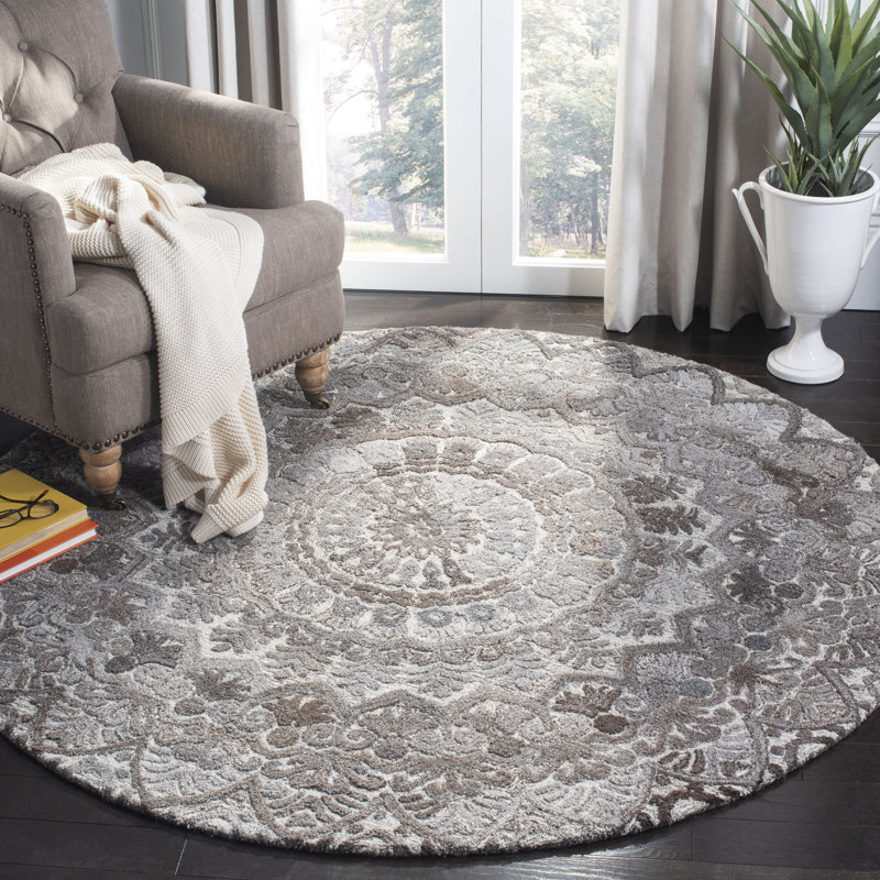 Marquee Hand Tufted Performance Oriental Rug, Round 4'
