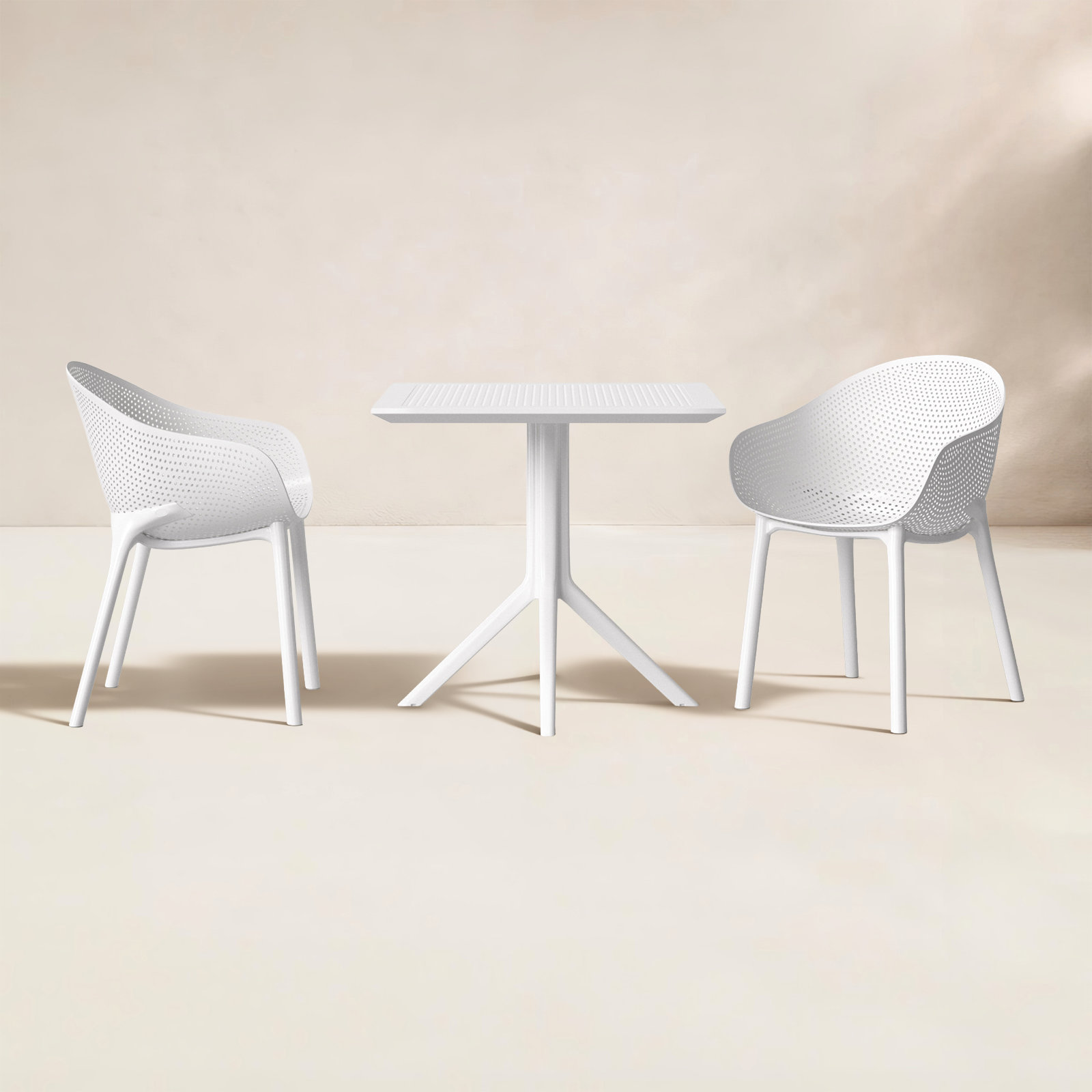 Farrah 32" Patio Bistro Set, White