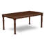 Ensemble de table de salle à manger 7 pièces composé d'une table rectangulaire avec rallonge papillon et 6 chaises, acajou-1192230064-1192230066