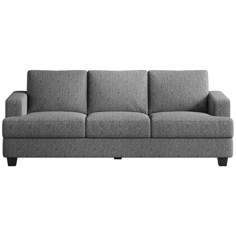 Canapé rembourré Brooklington, Polyester gris clair