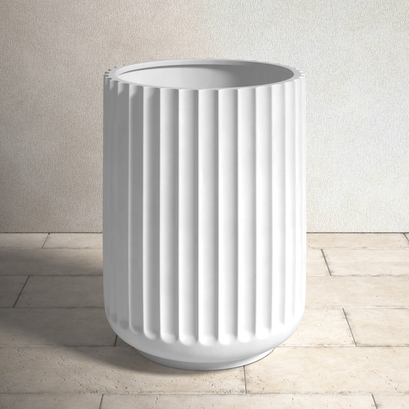 Allenville Fiberstone Plant Pot, White, 22.5" H x 17" W x 17" D
