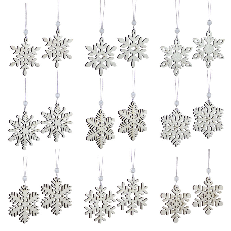 Ensemble d'ornement 18 pièces en forme de flocon de neige
