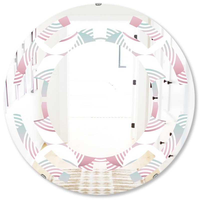 Miroir mural moderne sans cadre, 31,5 po x 31,5 po, Motif géométrique abstrait I