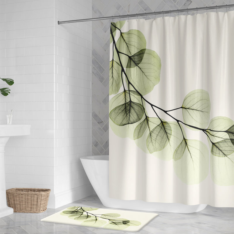 Rideau de douche Pegram X-Ray of Eucalyptus, H 71 po x l 74 po