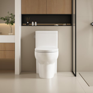 Toilette une pièce avec levier de déclenchement à gauche, toilette allongée, hauteur du siège confortable de la chaise ADA, 1,28 GPF