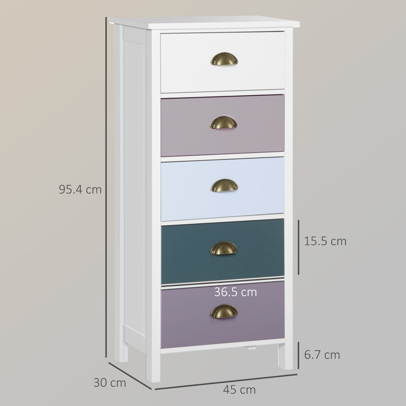 Rolph 45cm W 5 - Drawer Chest of Drawers