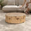 Grande table basse d'extérieur de 104 cm (41 po), style souche d'arbre en bois naturel.