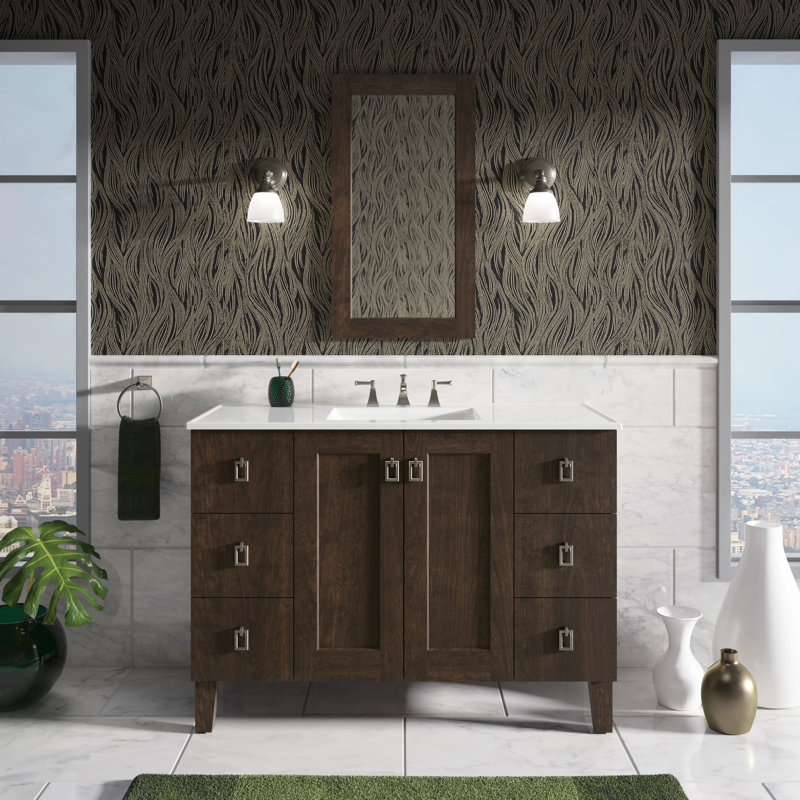 Poplin™ 51" Wall-Mounted Single Bathroom Vanity Set