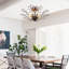 5 Light Dimmable Semi Flush Mount With Crystal Chandelier