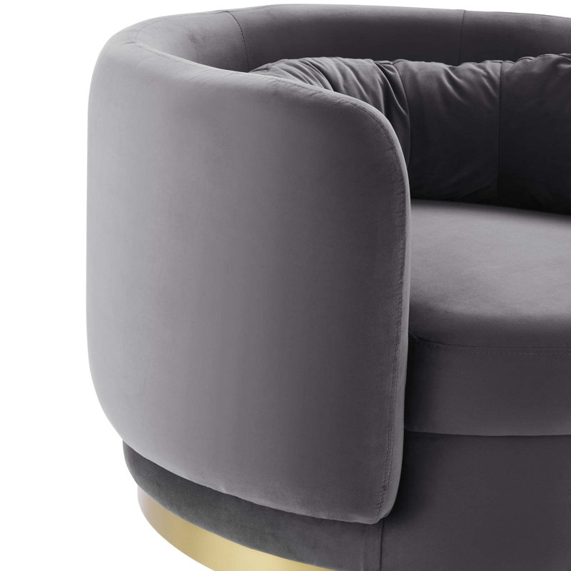 Fauteuil pivotant en velours Relish Performance Velvet Performance, Velours gris