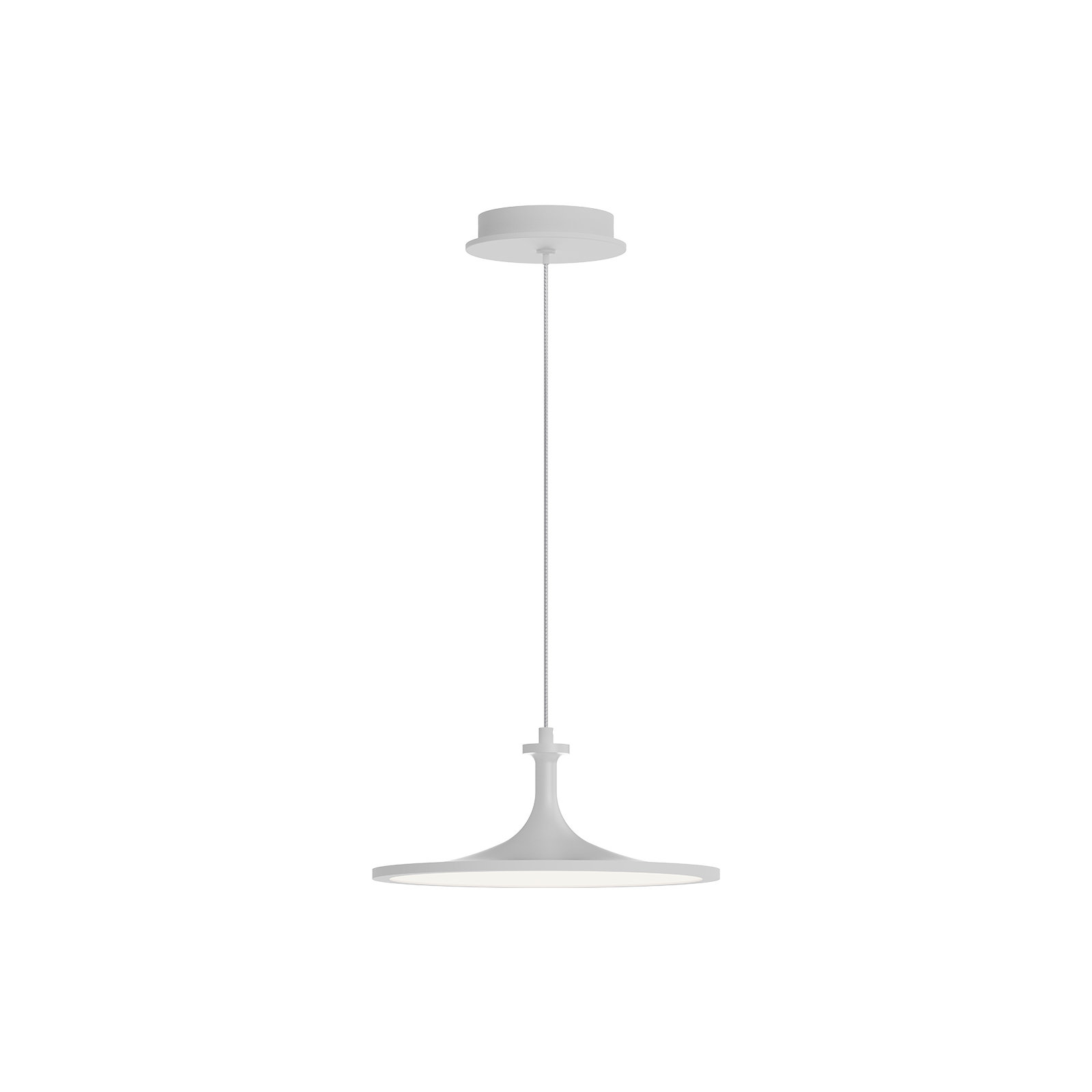 Daveney Single Light Dimmable LED Pendant, White, 5.25" H x 12" W x 12" D