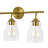 3 - Light Modern Bathroom Vanity Light With Bell Glass Shade