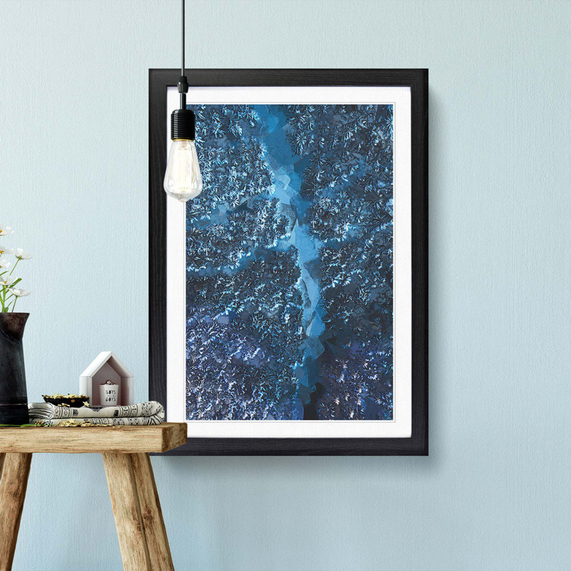 Walking Through the Forest in Abstract - Picture Frame Graphic Art Print, Black, 76cm H x 50cm W x 2cm D