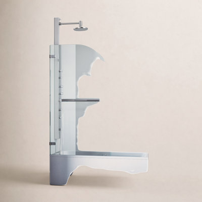 Porte de baignoire sans cadre à charnières l 34 po x H 57,38 po Orion