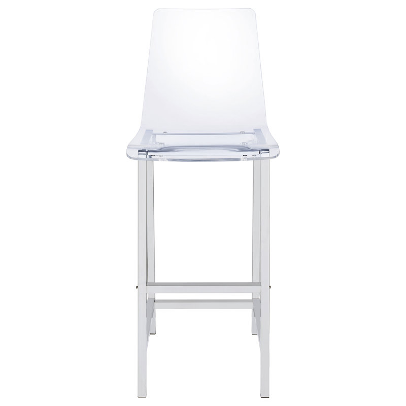 Anca Counter Stool with Metal Frame, Clear, Bar Stool (30" Seat Height)