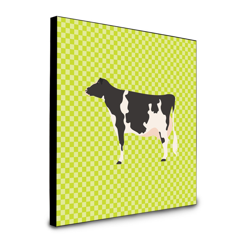 Panneau mural d’art de vache holstein Leytonstone, Vert