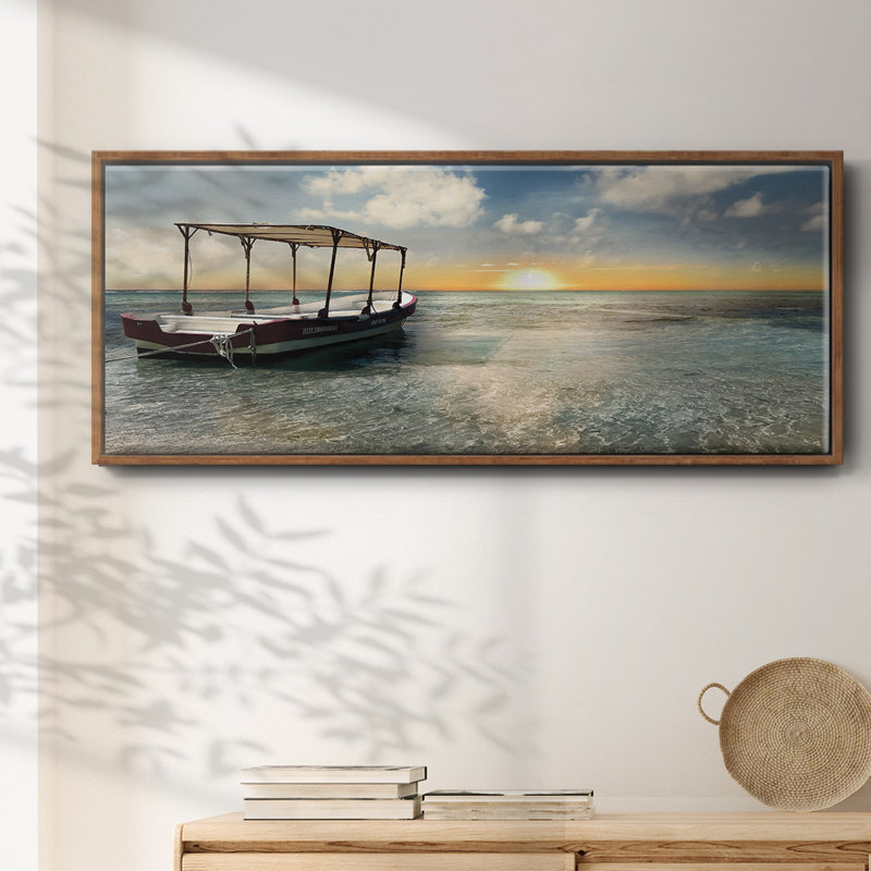 Costa Maya Sunset- Framed Canvas, 12" H x 30" W
