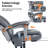 Heavy Duty Ergonomic Leather Executive Office Chair，Modern Massage Office Chair With Heating Function,Grey-1975138779