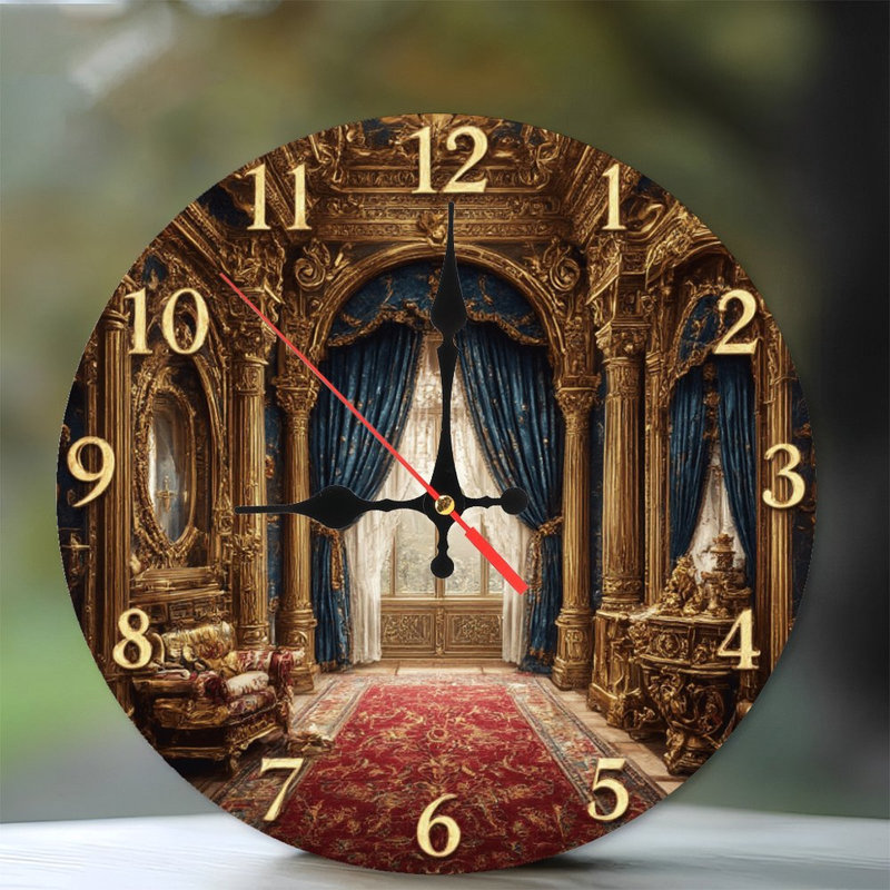 Horloge à chiffres dans un intérieur royal orné